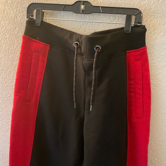 Akademiks Mens Jogger Pants Size 2XL Black & Red tapered leg - Picture 4 of 8